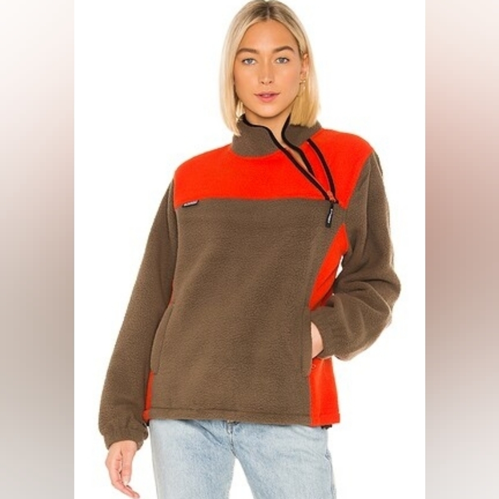 Stussy Drift Diagonal Zip Pullover in Tomato size S in VGUC